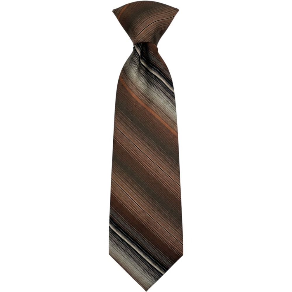Pauline Trigere Necktie OS Brown Tan Cream Diagonal Stripe Vintage Men's Tie